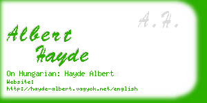 albert hayde business card